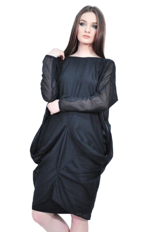 elegant black folds designer dress