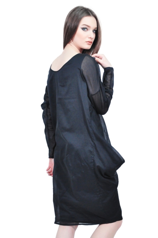 elegant black folds designer dress