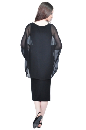 elegant midi black designer dress